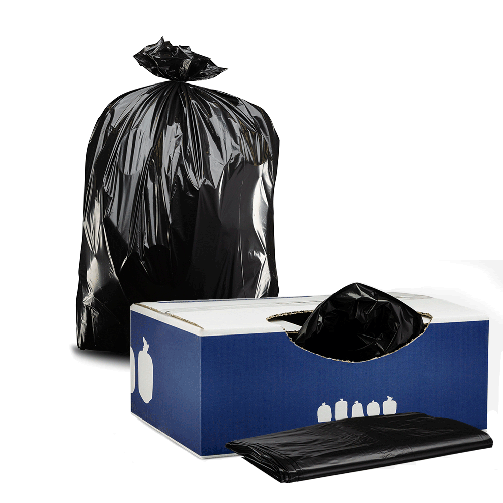 Plasticplace 95-96 Gallon Black Trash Bags, 25 Count