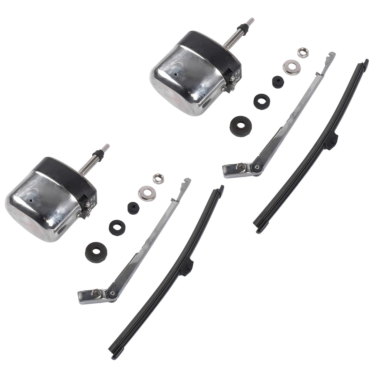 Silver Windshield Wiper Motor Street Hot Rod Universal Boat For Chevy For Jeep