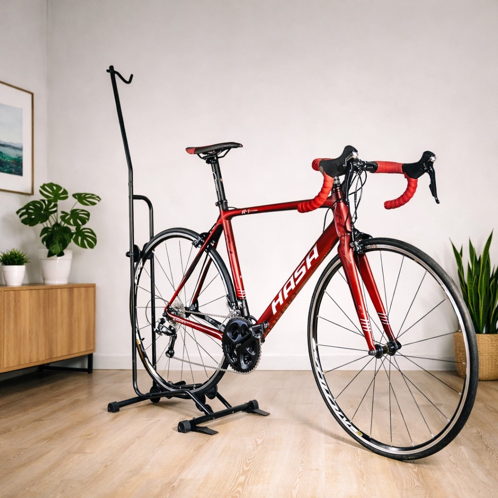 CyclingDeal Steel Bike Stand Vertical & Horizontal Storage 24"-29" Wheels 44 lbs