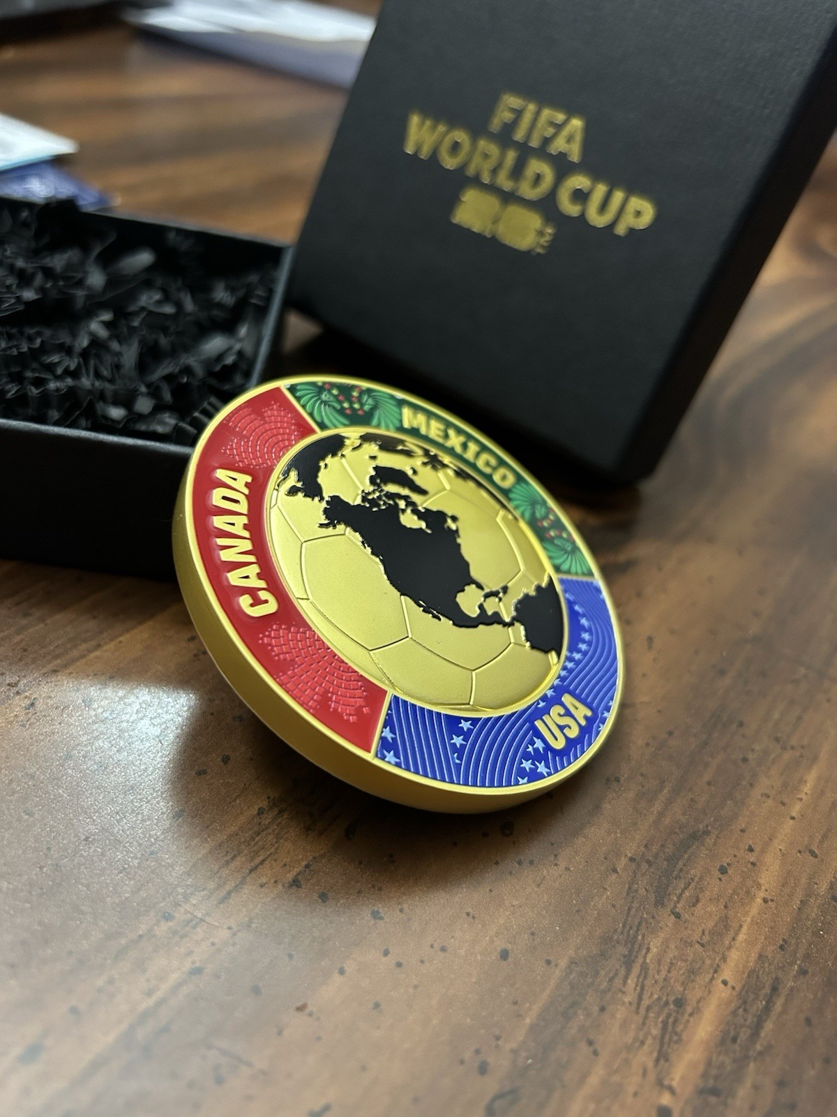 Gold FIFA 2026 World Cup Coin Washington D.C Final Draw USA MEXICO CANADA
