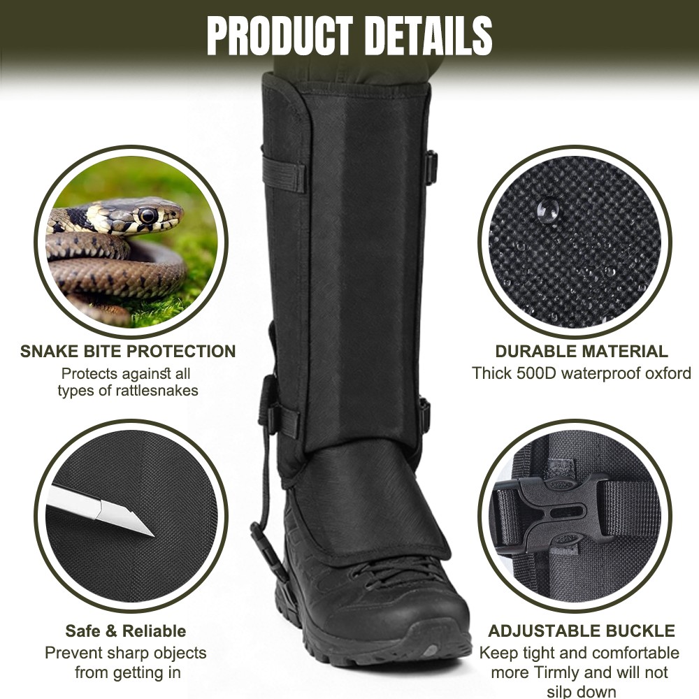Anti-Bite Snake Guards Waterproof Leg Protection Gaiters Cover fr Outdoor Hiking