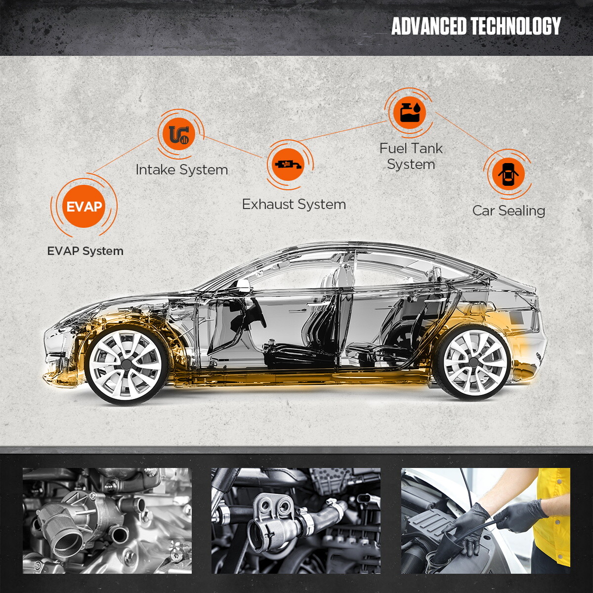 Automotive Car EVAP Smoke Machine Pipe Vacuum Leak Detector Diagnostic Tester US