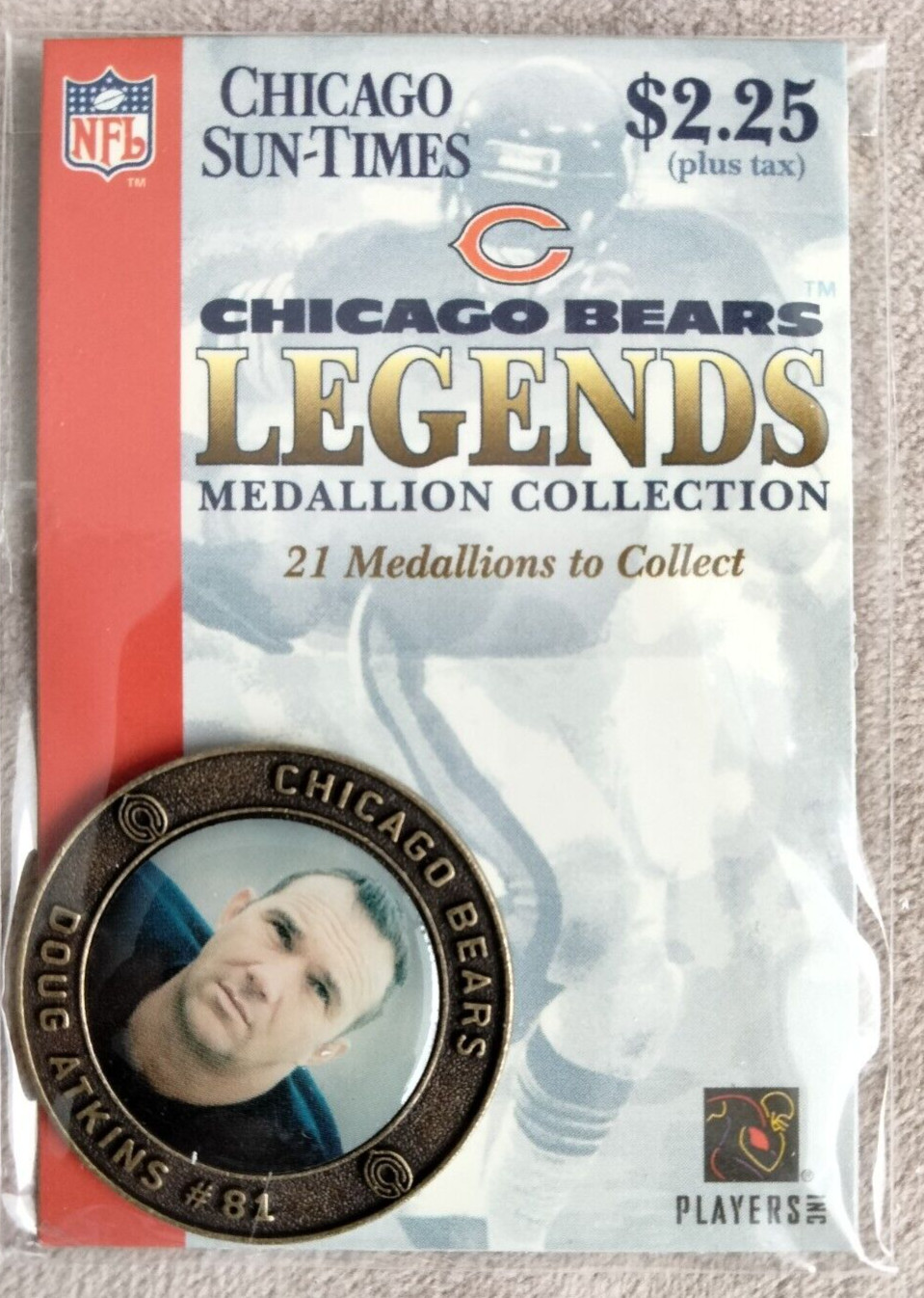 DOUG ATKINS CHICAGO BEARS LEGENDS 2004 Medallion Coin New NOS Original Package