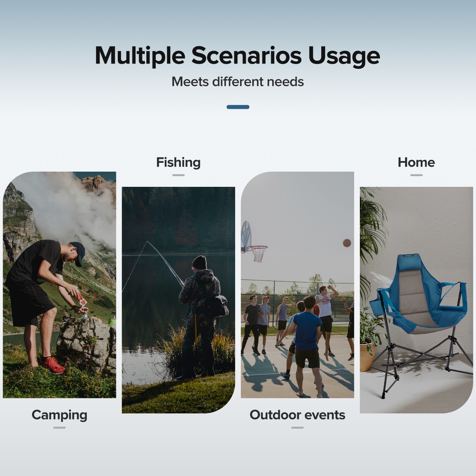 Swinging Hammock Chair Portable Folding Outdoor Camping Swing Chairs w/Carry Bag