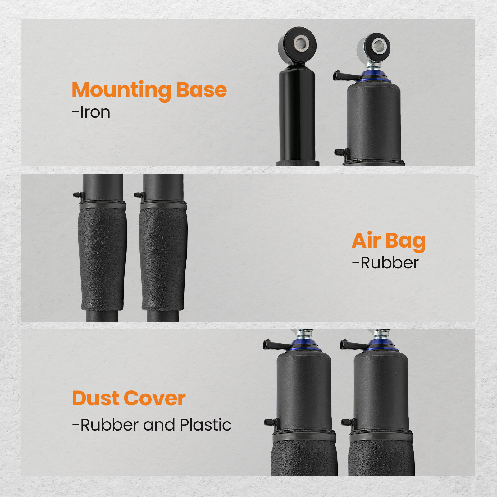 3PCS Air Suspension shocks Compressor Pump For Escalade Suburban Yukon Tahoe