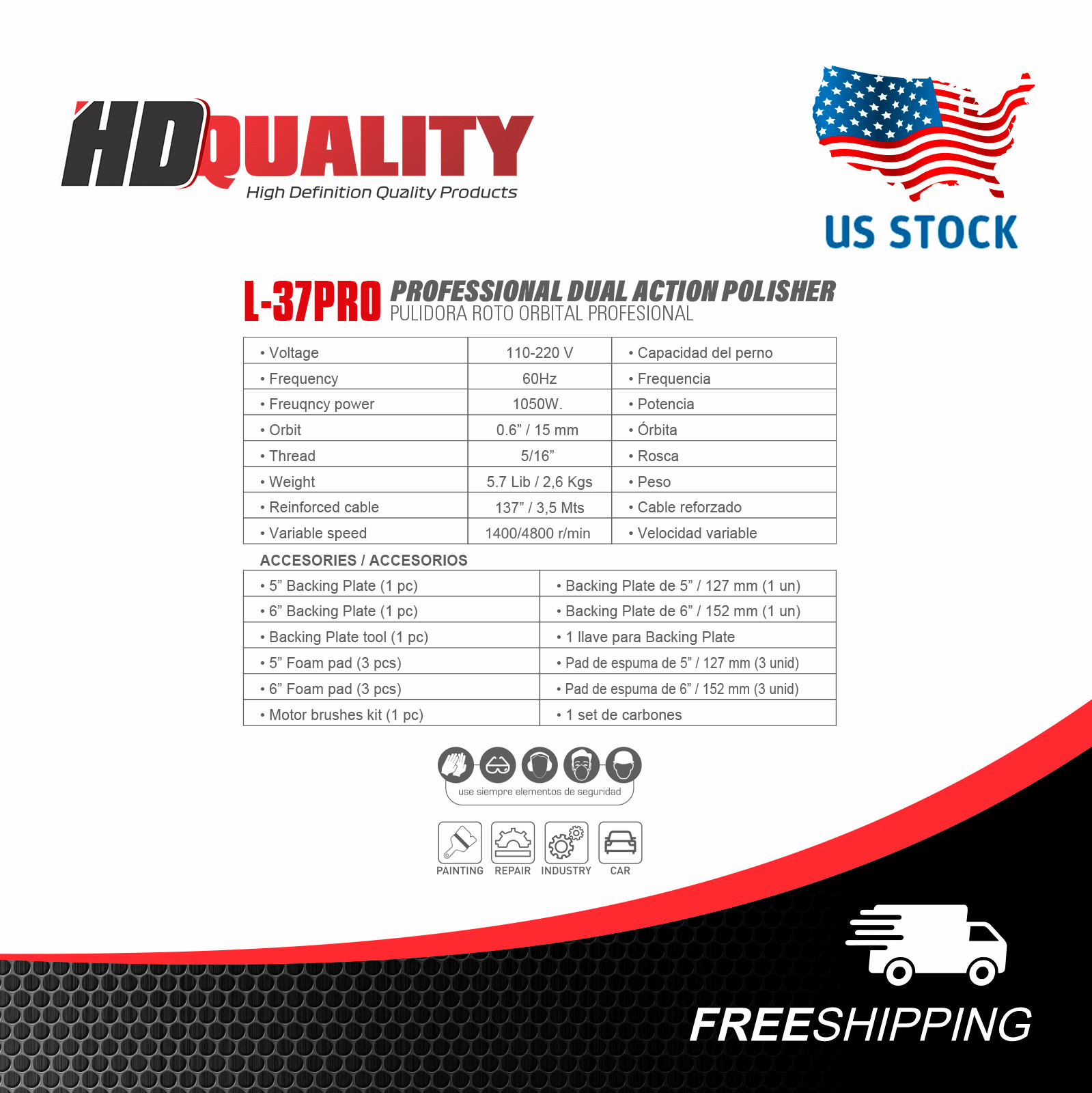 HD - PROFESSIONAL Rotative Orbital Polisher polishing machine Car Detailing