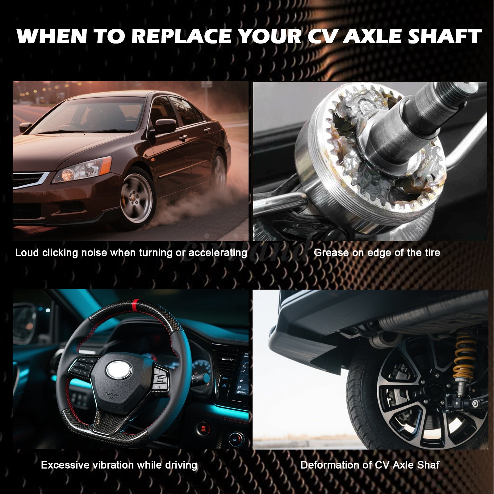 Front Passenger Side CV Axle Shaft Assembly for 2008-2014 Honda Accord 4 Cyl A.T