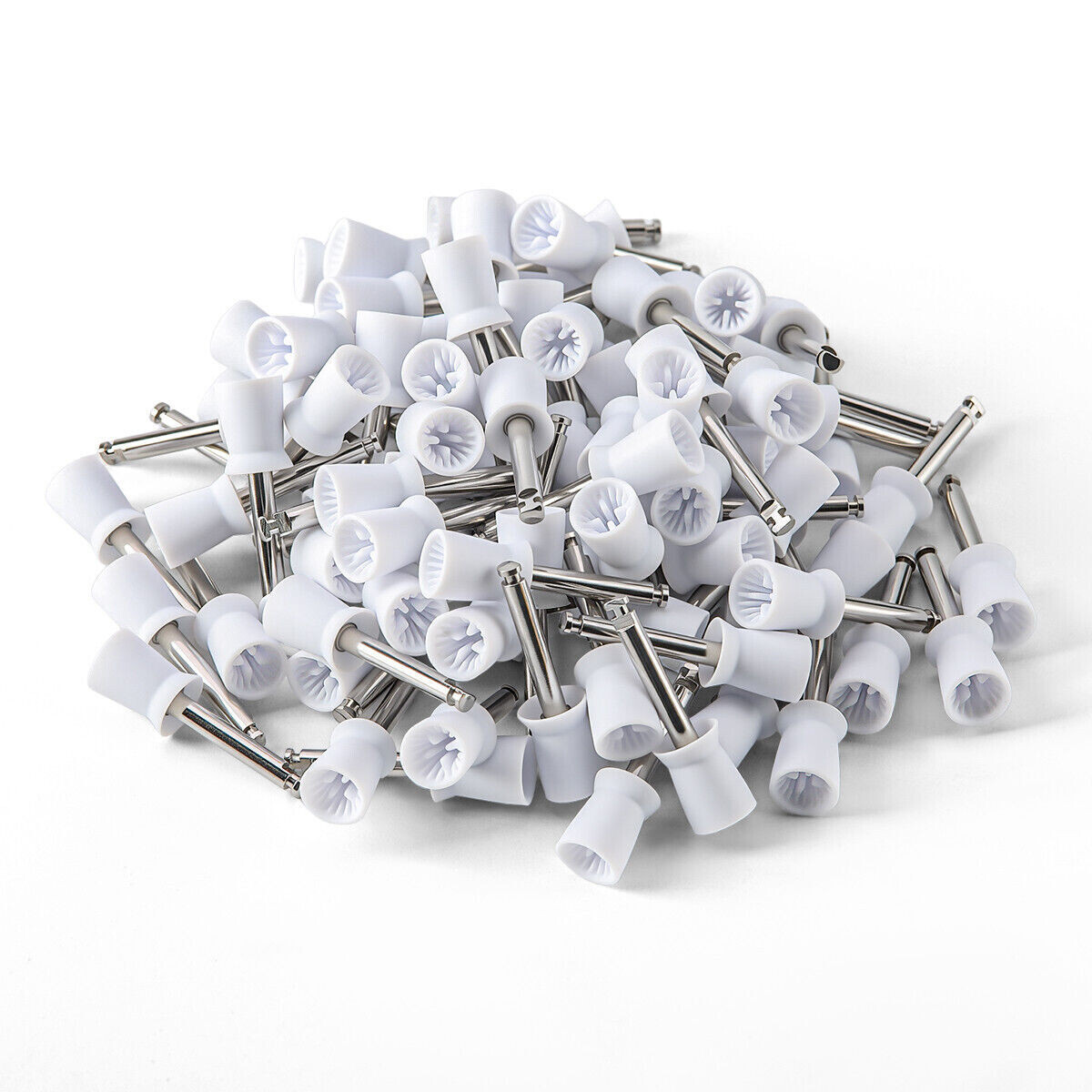 100 Pcs Dental Prophy Polishing Brush Nylon Bristle Flat/Tapered Prophylaxis RA