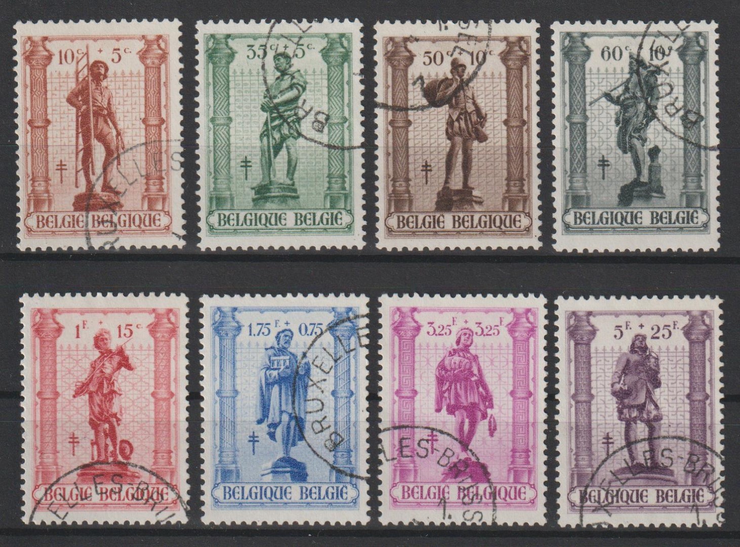 Belgium - 1943 - COB 615/22 - Scott B346/53 - Used -