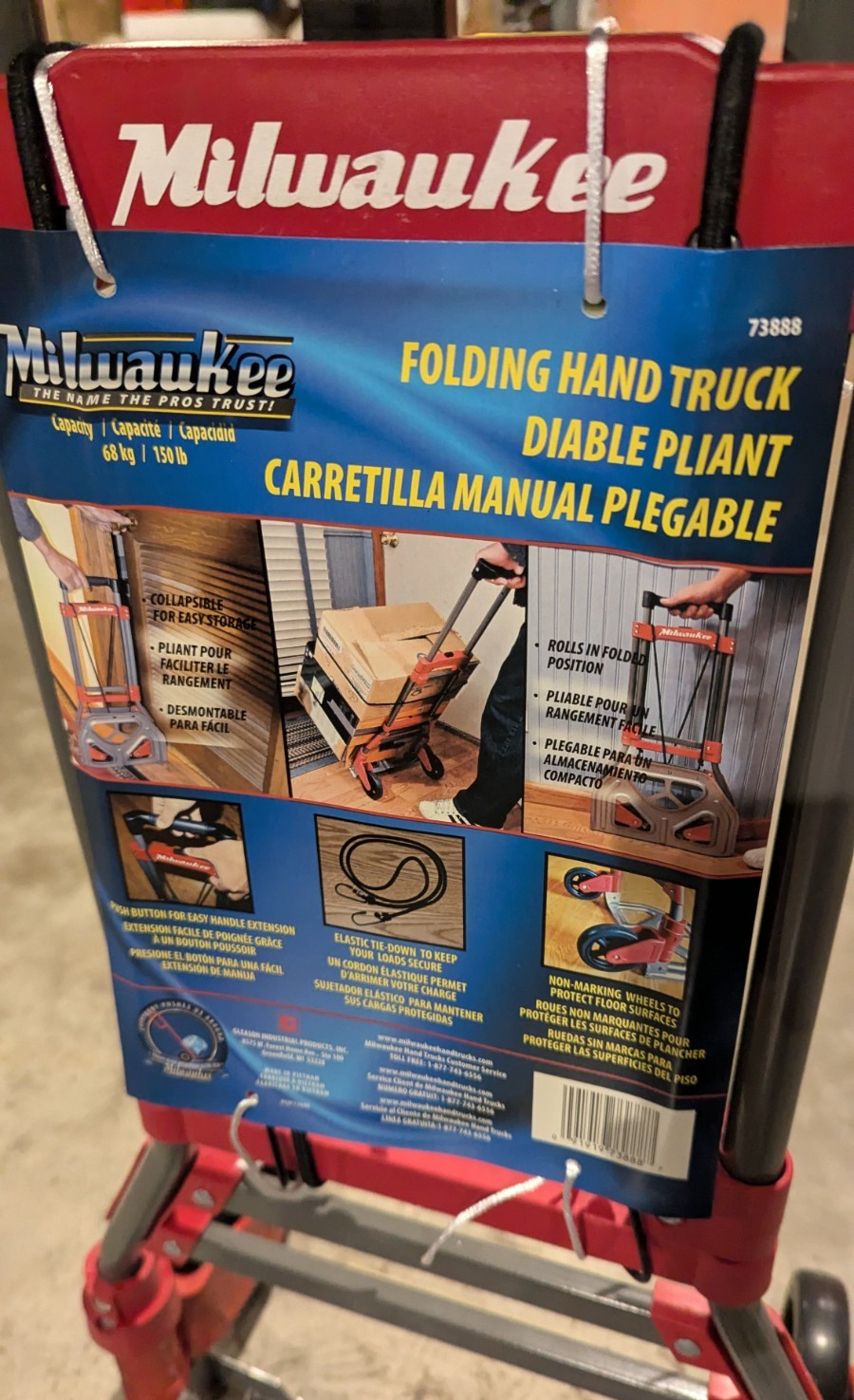 2 - NEW Milwaukee Hand Trucks Folding Dolly 150 lb Cart Fold-Up Portable Moving