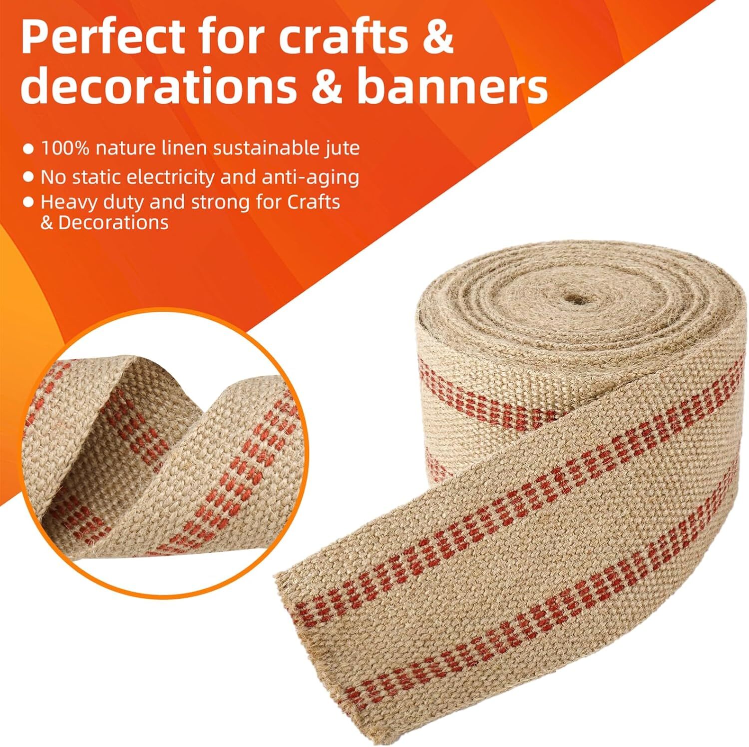 3.5"x10Yd Upholstery Jute Webbing Thickened Jute Chair Webbing Furniture Webbing
