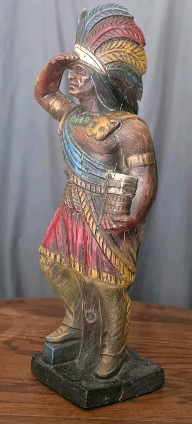 Vtg. 24" Alfco NY Cigar Store Indian Advertising Display, 1950s