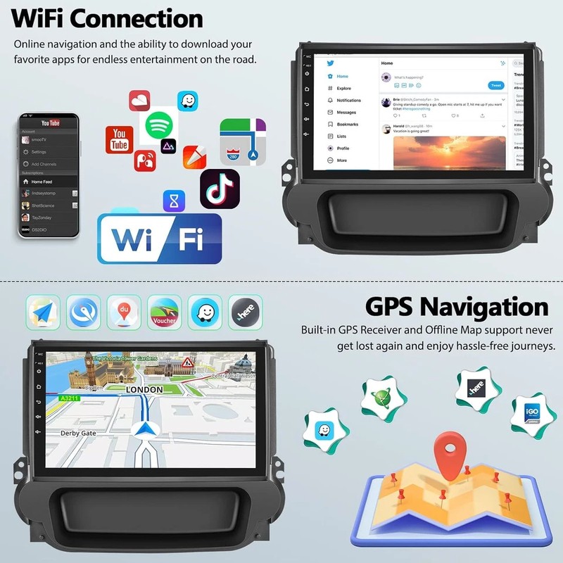 9'' FOR 2012 2013 2014 CHEVROLET MALIBU APPLE CARPLAY CAR GPS STEREO RADIO SWC