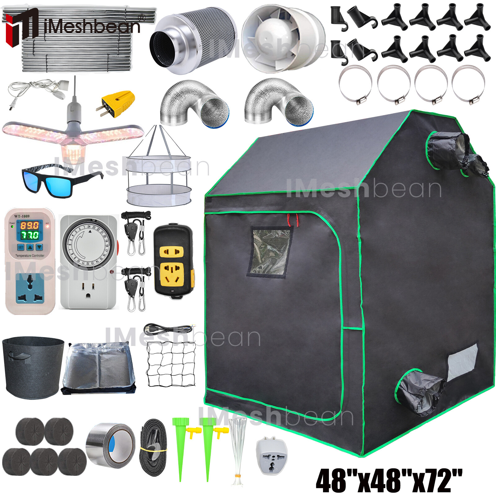 Complete Grow Tent Kit w/LED Full Spectrum Grow Light+Air Filter Kit+Duct Fan