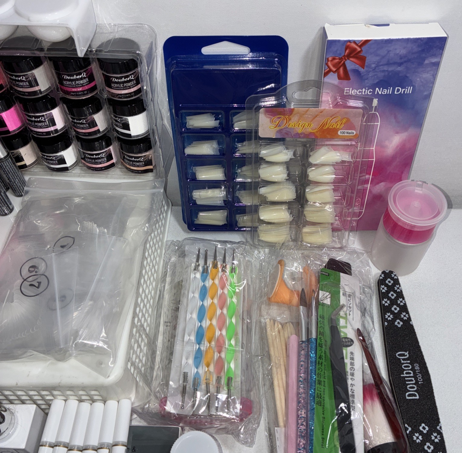 Bundle Of Acrylic Nails, Powders, Glue & More