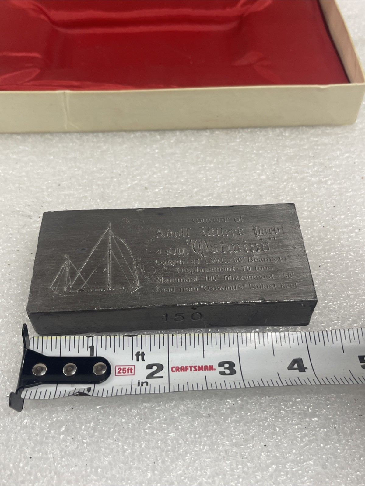 Hitler Lead Ingot S. Y. Ostwind Plaque 4” X 2”1/2" #150 With Original Box