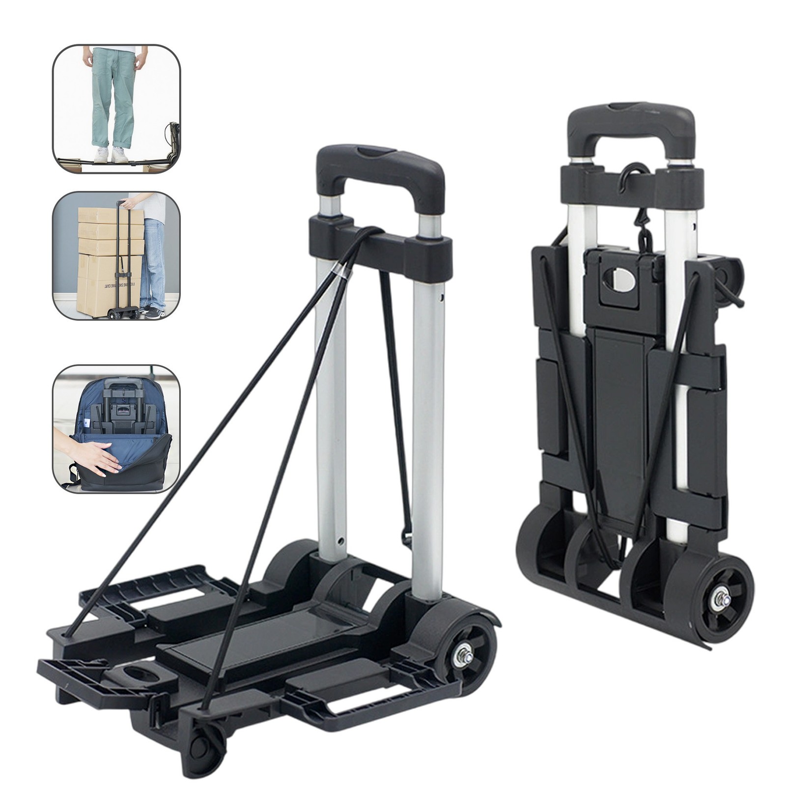 Heavy Duty Platform Cart Dolly Folding Moving Luggage Hand Truck Trolley 70lbs