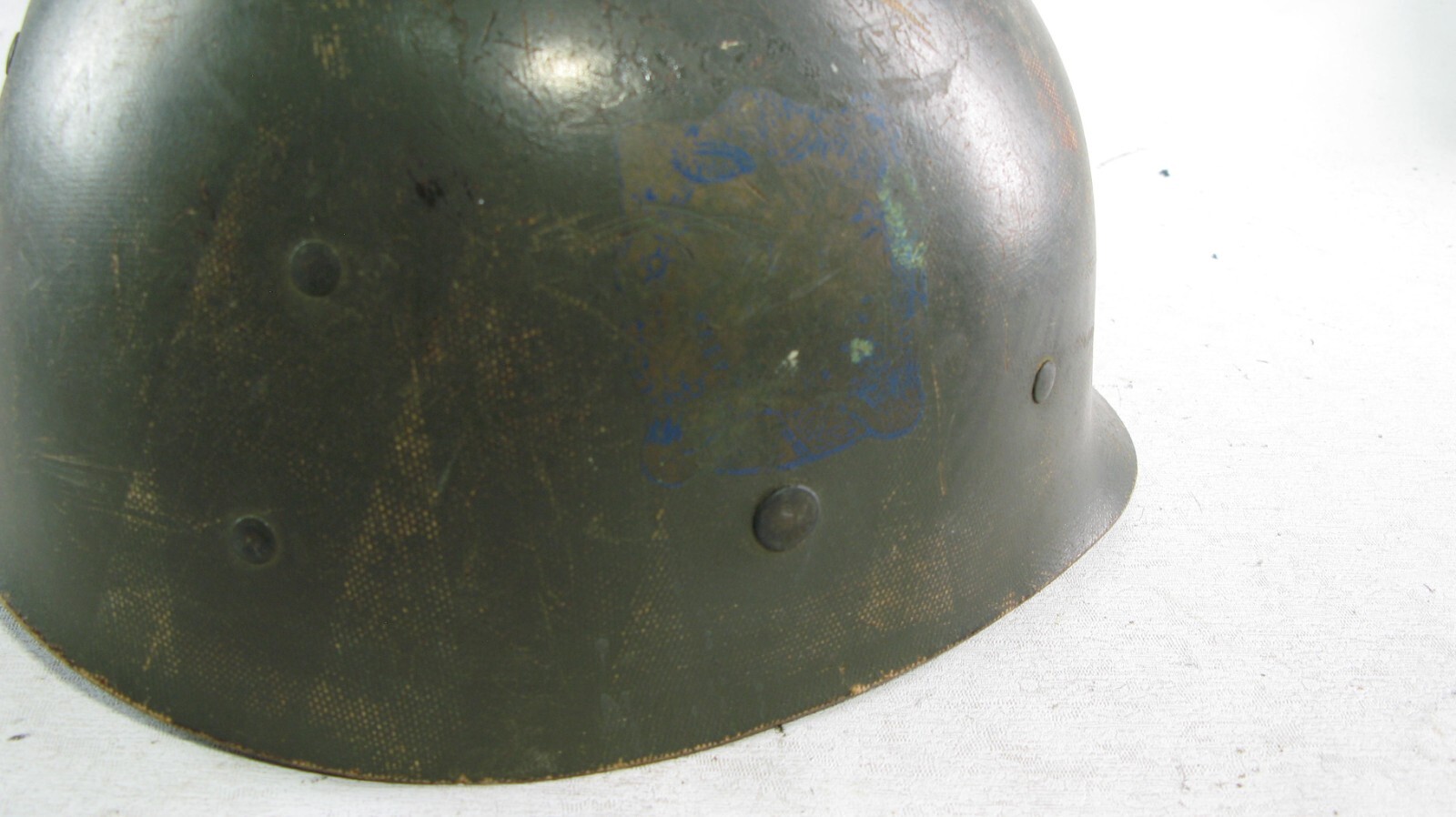 WWII Battle of Alaska Alueteutiah Islands Officer Helmet Combat Stripe Aleutian