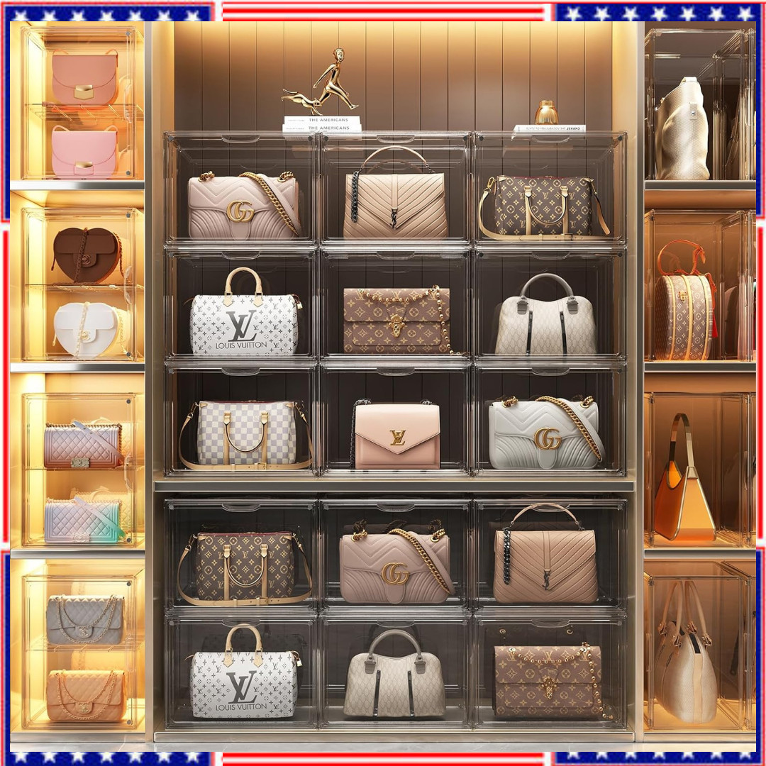 Clear Acrylic Display Case Large Stackable Storage, New