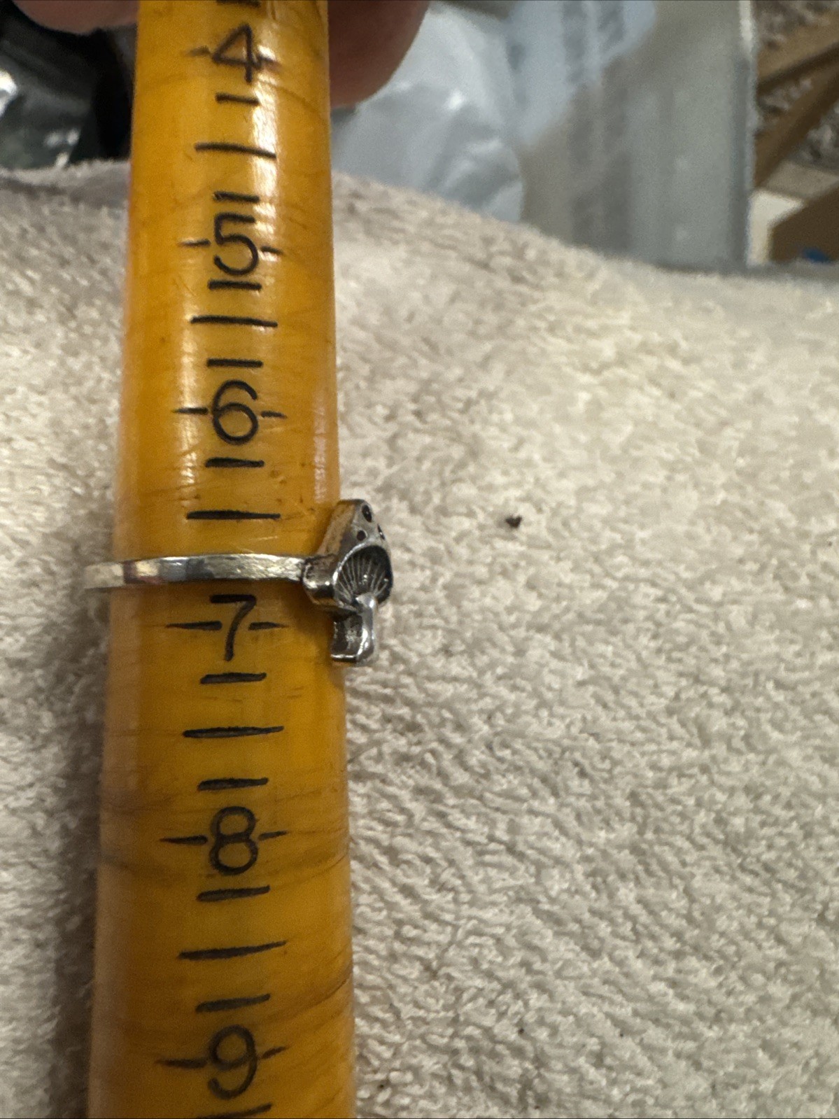 6 3/4 size,Sterling Silver hippie Mushroom Ring, Handmade Silver Toadstool vtg