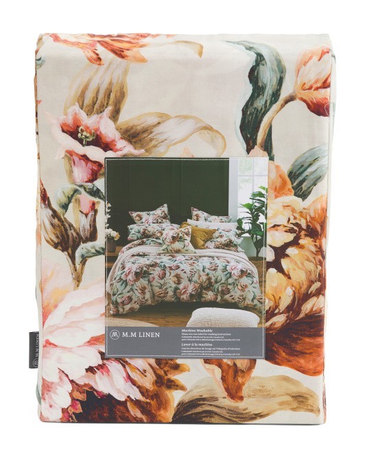 MM LINEN duvet set /shams QUEEN Maxima Vintage Rose PURE COTTON SATEEN 240TC NW