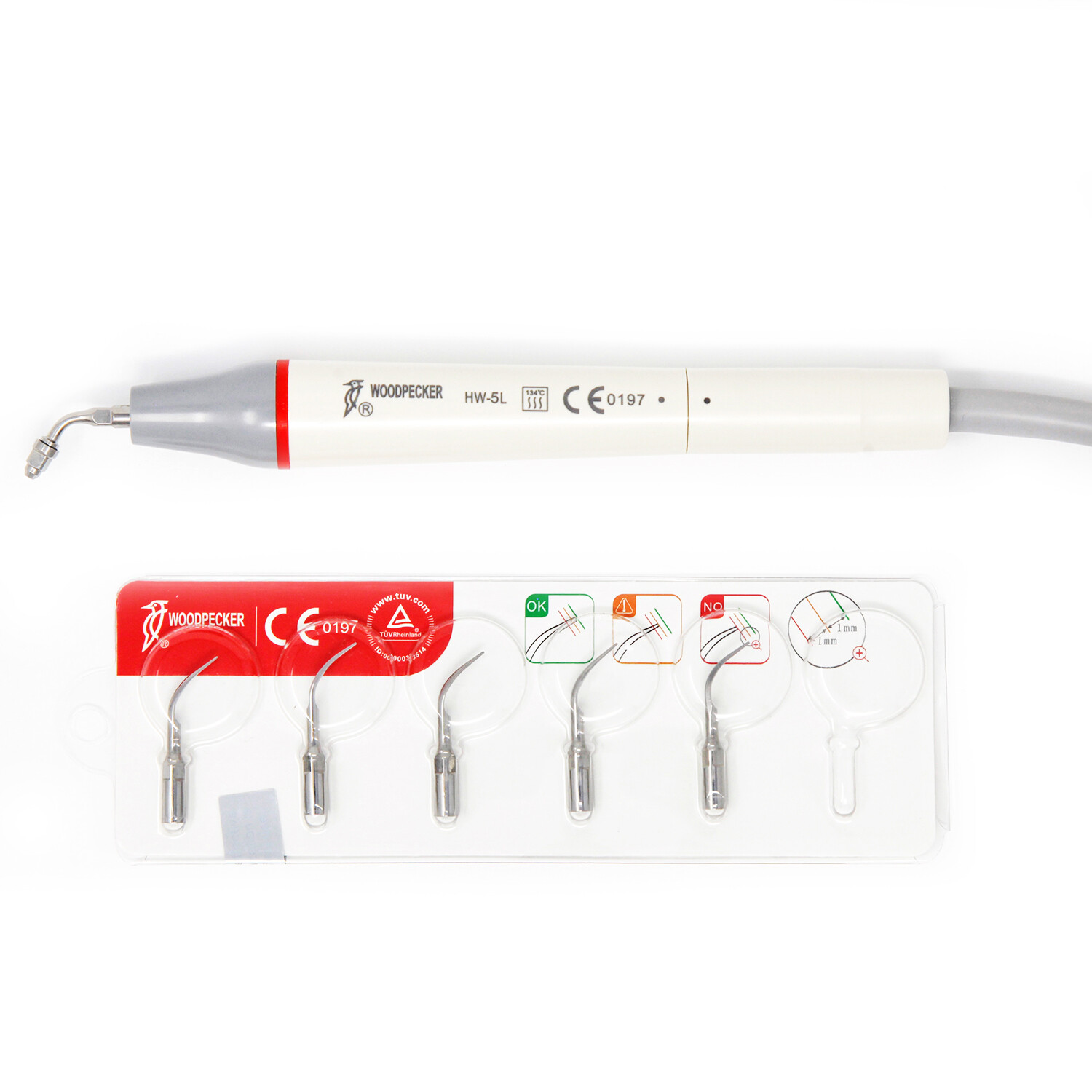 Original Woodpecker UDS-P LED Dental Ultrasonic Piezo Scaler Cavitron 6 Tips FDA