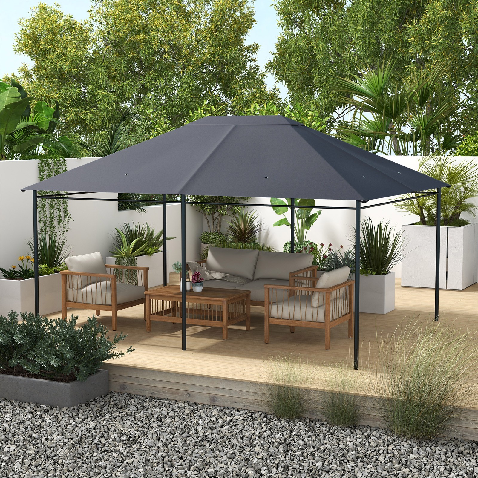 10' x 13' Gazebo Canopy Replacement Roof in Dark Gray