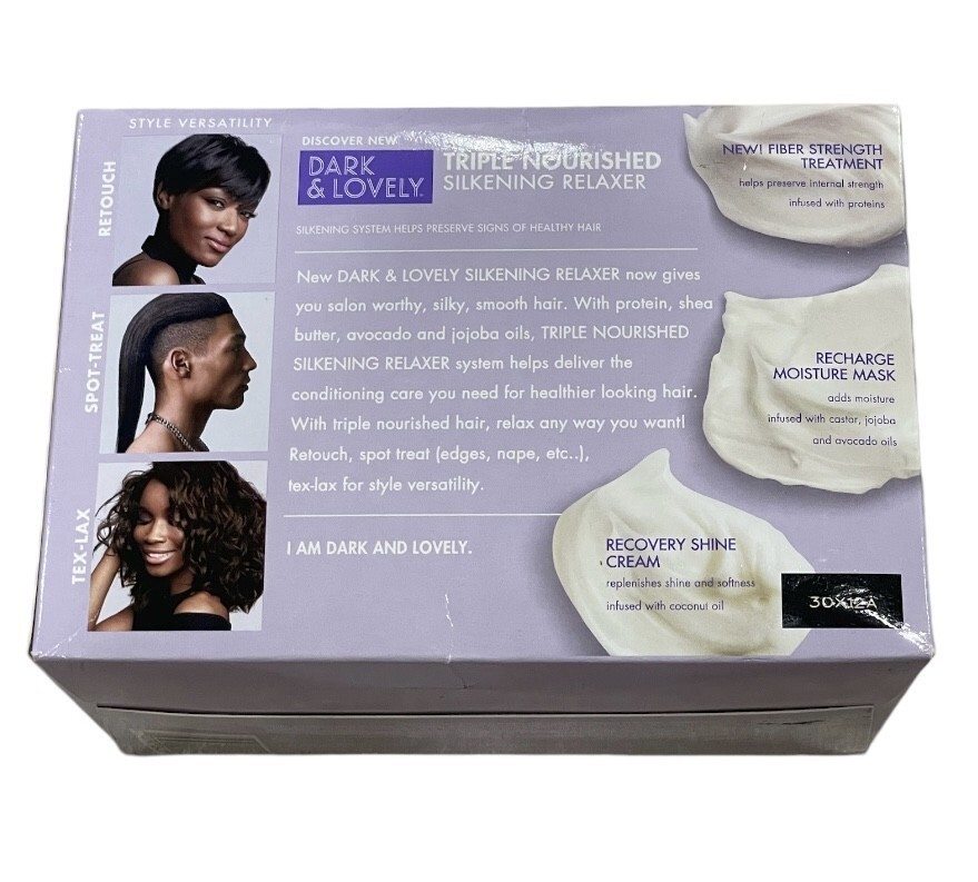 3X SoftSheen Carson Dark & Lovely No-Lye Silkening Relaxer Kit REGULAR