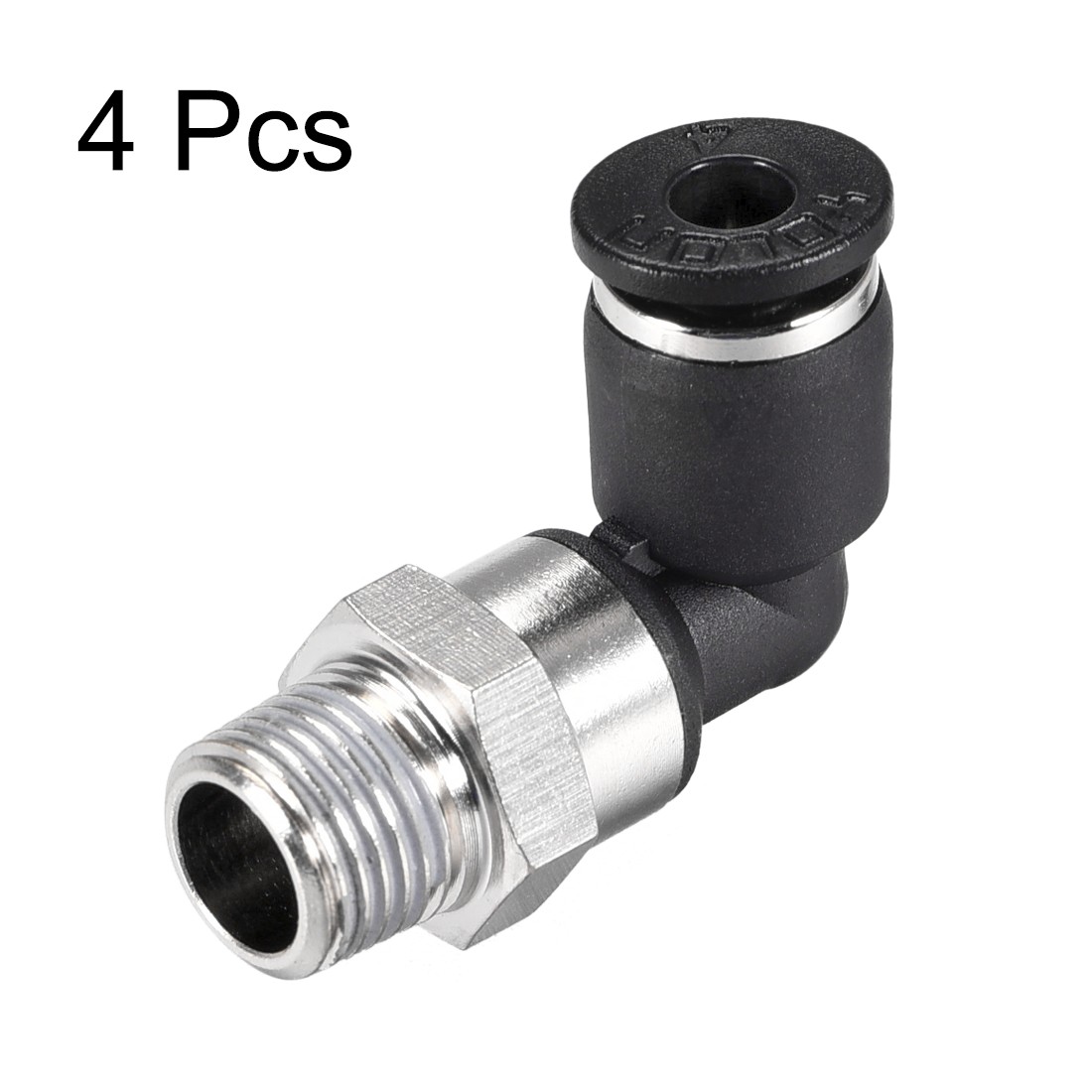 4PCS Push to Connect Tube Fitting Male Elbow 4mm Tube OD 1/8 NPT Thread