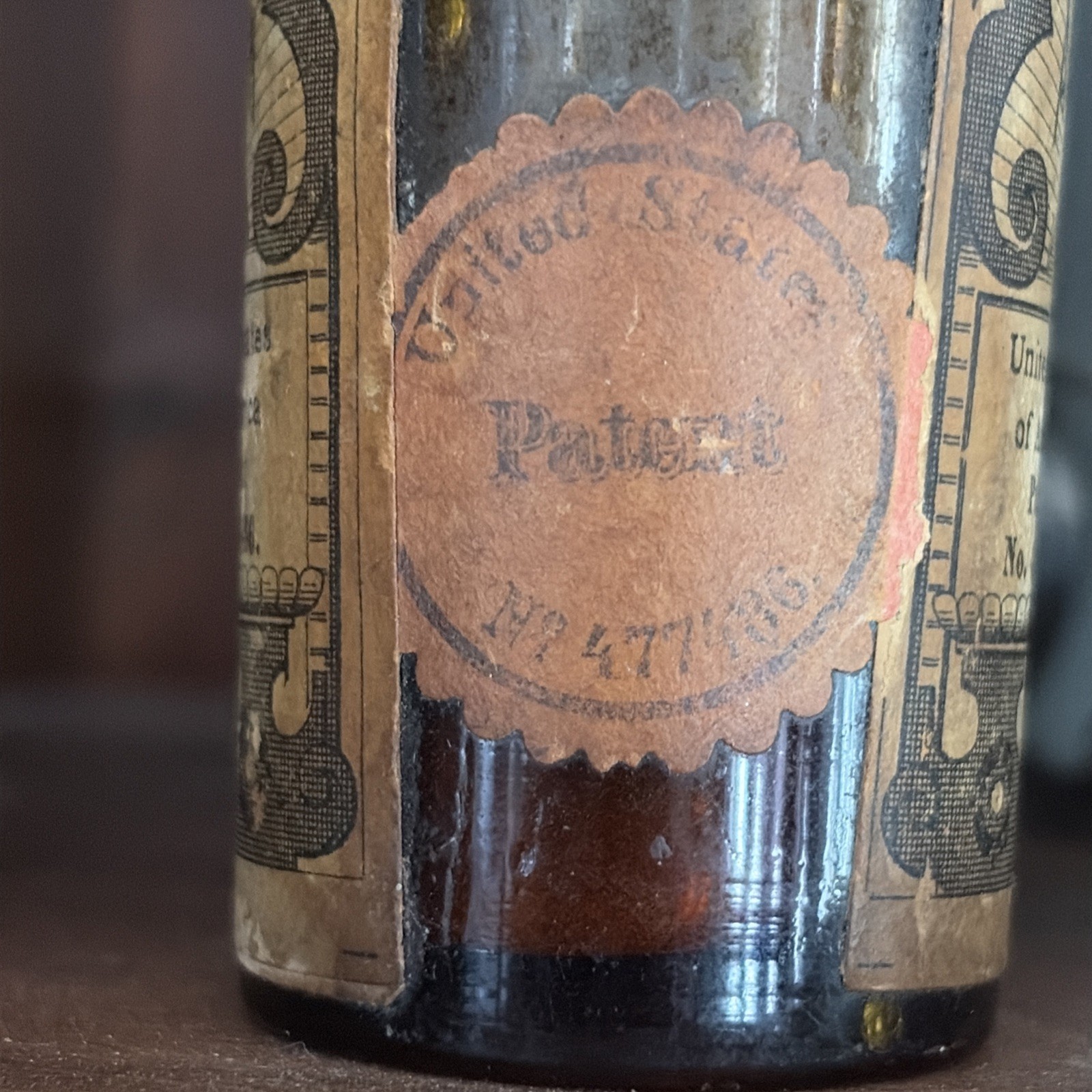 Antique Brown Bottle w Cork Photography Camera Amidol Solution GERMANY US PATENT