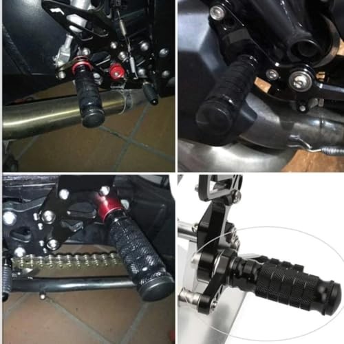 Motorcycle Universal 8mm Foot Pegs,1 Pair CNC Aluminum Motorbike Rear