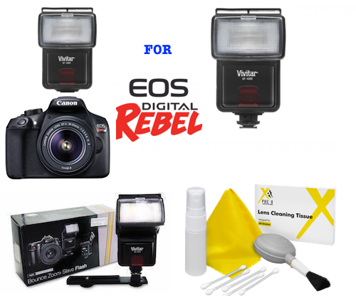 HIGH POWER XENON FLASH FOR CANON EOS REBEL T2 T2I XI T3 T3I T4 T5 T6 7D 6D SL3
