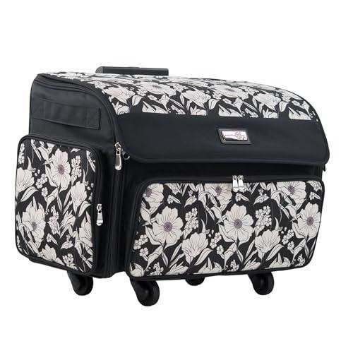 Everything Mary Sewing Machine Case Rolling 4 Wheel Storage Bag Black