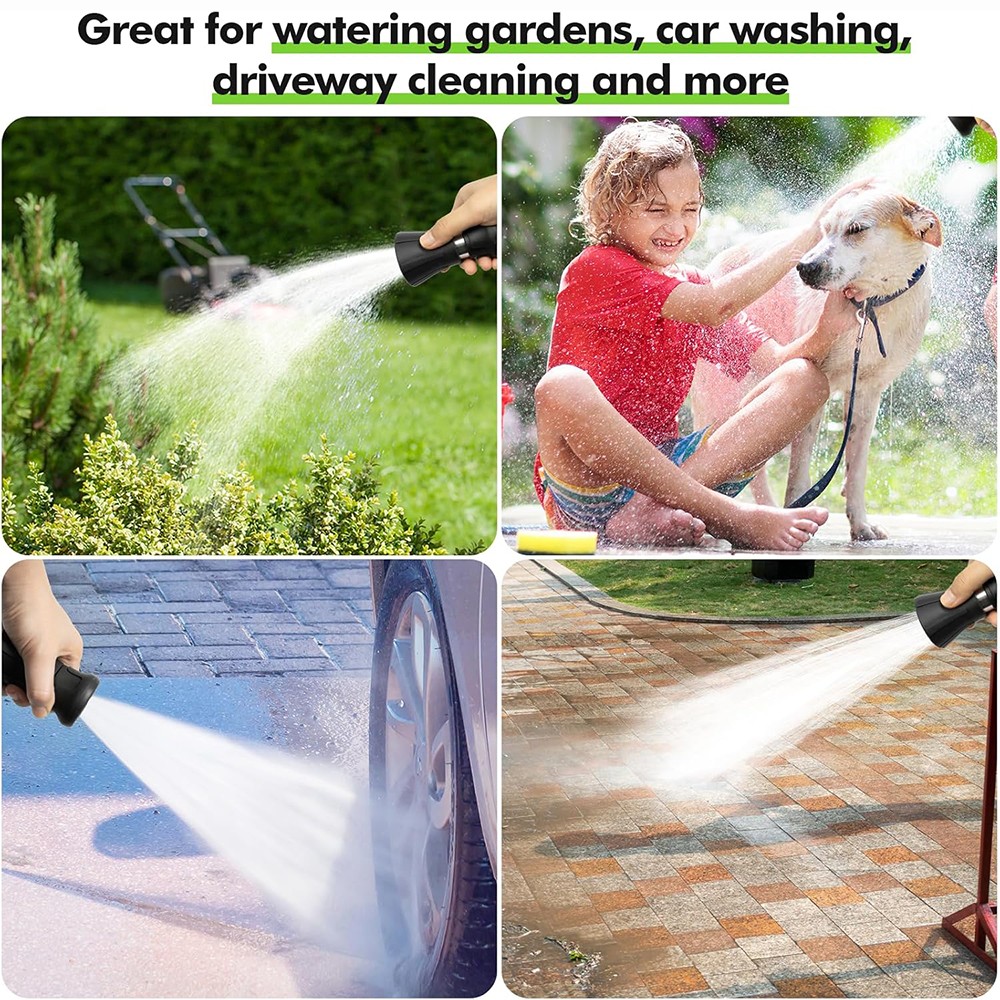 Fireman Style Garden Water Hose Nozzle Heavy Duty Spray Adjustable Nozzle US