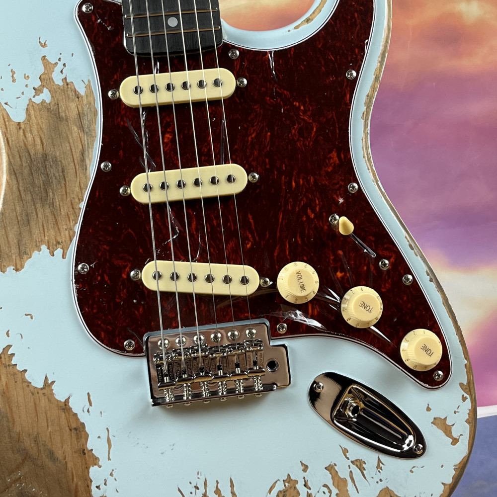 Blue Handed Heavy Relics Aged Electric Guitar Rosewood Fingerboard in stock