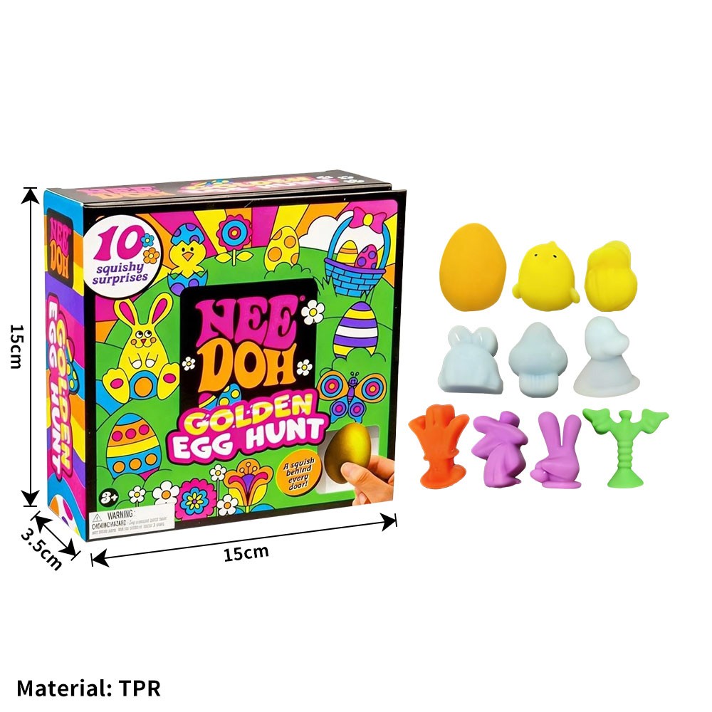 NeeDoh Easter Golden Egg Hunt Mystery (10 Squishy Surprises!) Toy Gift New