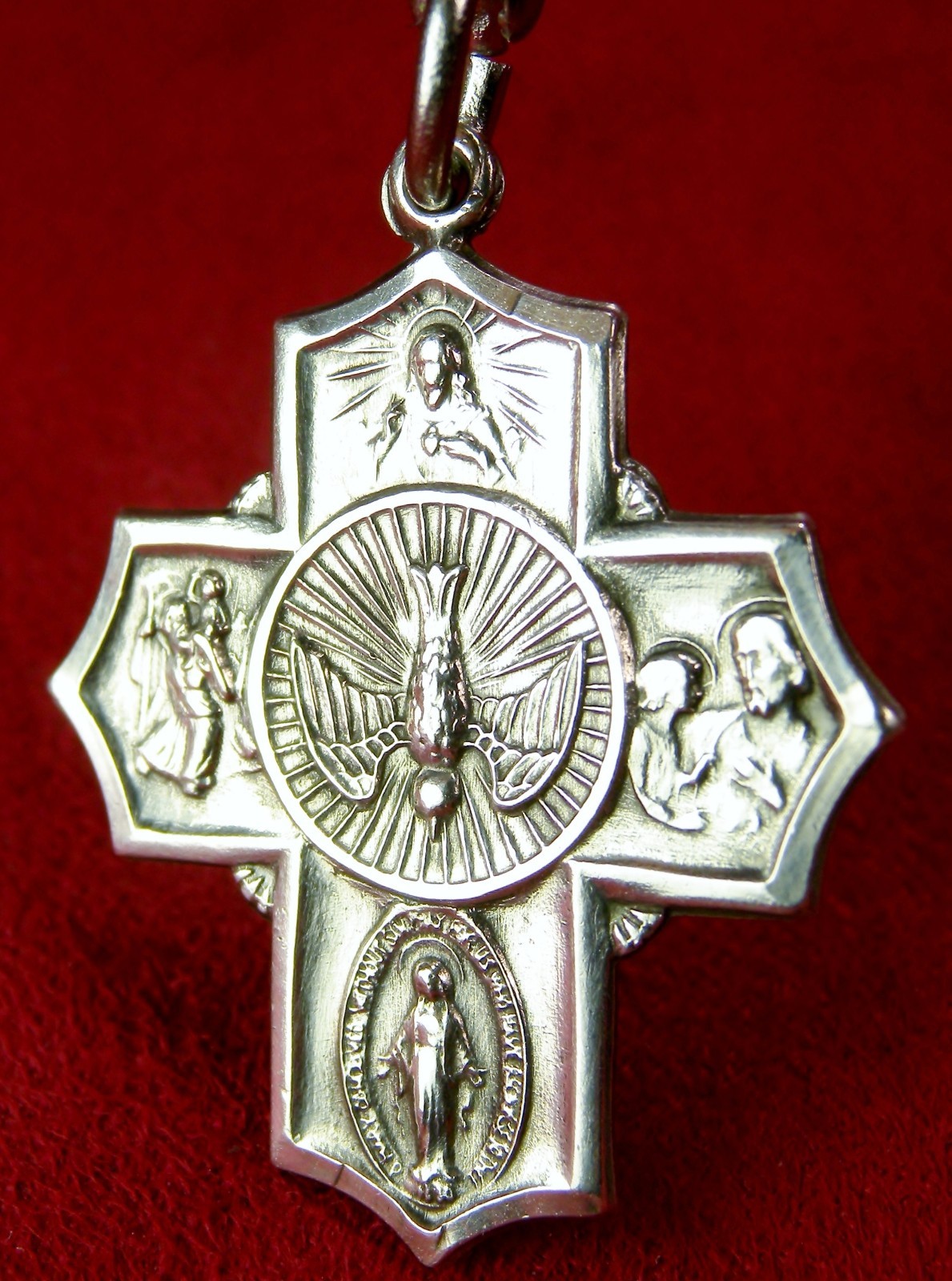 Chapel Sterling WWII GI’s Dog tag Chain Miraculous Medal Scapular Holy Spirit