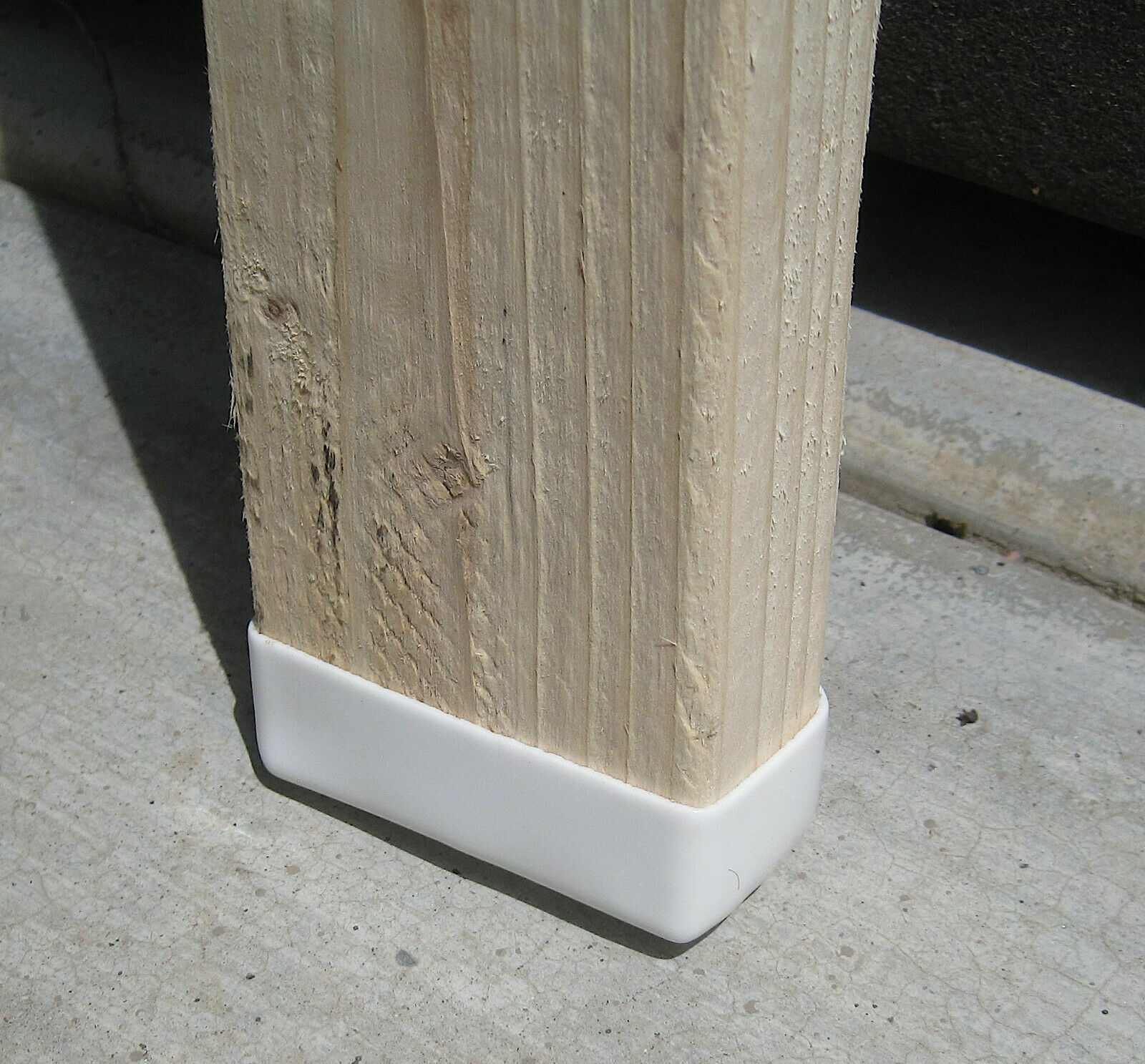 4 PK: Vinyl End Cap For 2x4 Wood Post Stud Cover (1-1/2" x 3-1/2") White Rubber