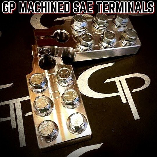 SAE 6 SPOT BATTERY TERMINALS GP CAR AUDIO LUGS TOP POST HEAVY DUTY 1/0 4 2/0