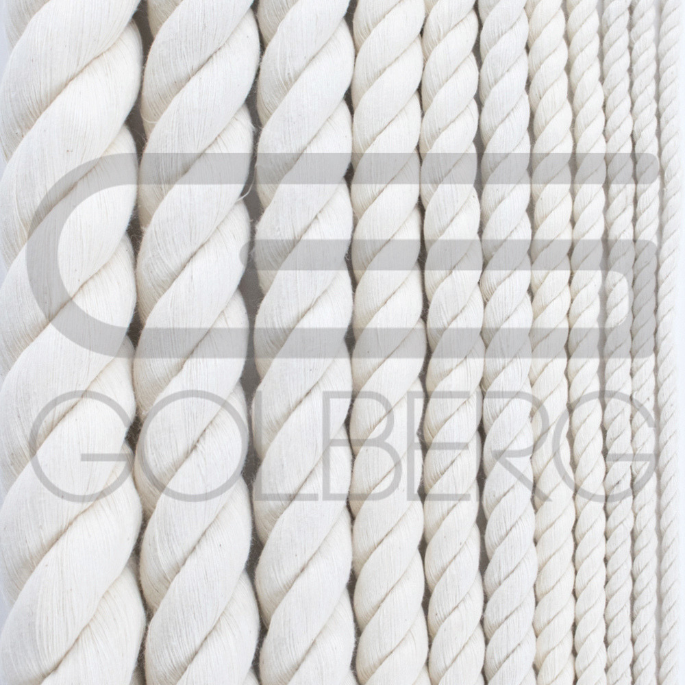 GOLBERG Twisted 100% Natural White Cotton Rope - Several Lengths to Choose From