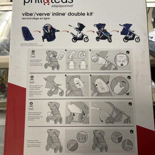 Phil Teds Adapt And Survive Vibe Inline Kit Black Stroller Attachment New