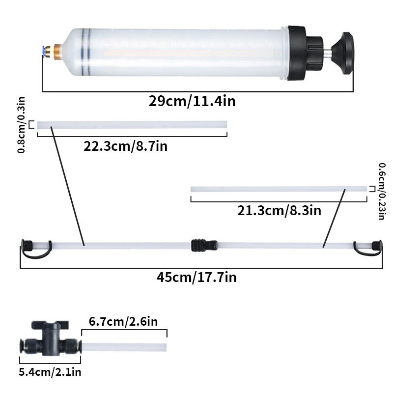 200CC Fluid Extraction Filling Syringe Transfer Liquid Pump Oil Extractor Auto