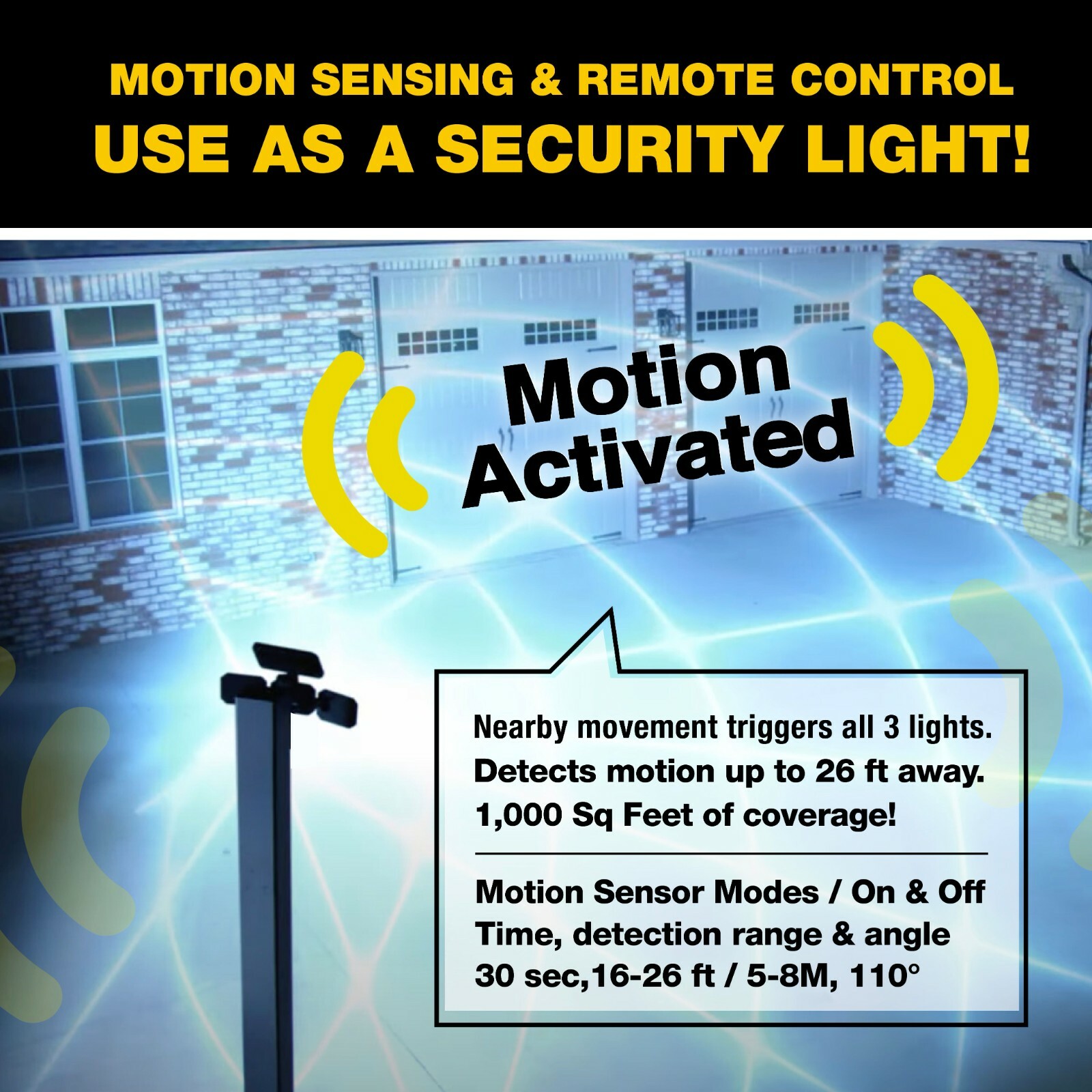 Bell + Howell Bionic Flood Light Max Solar Powered LED Motion Sensor Light