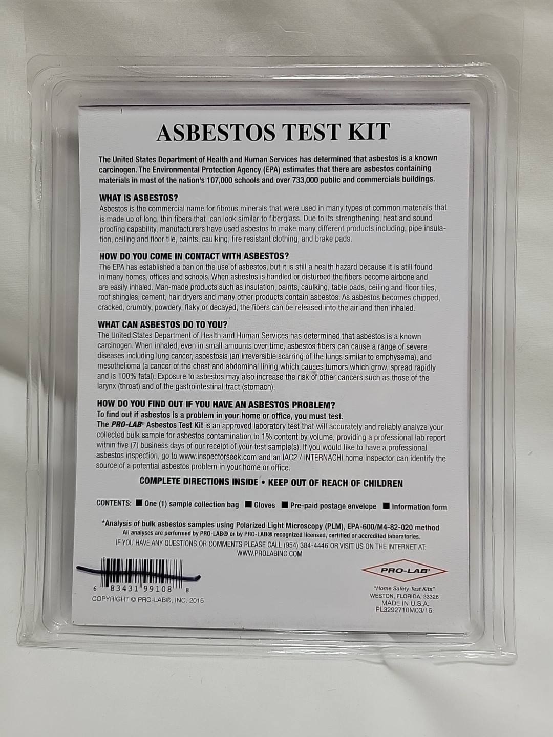 Comprehensive Asbestos Testing Kit - 2 Samples with Quick Report & Analysis