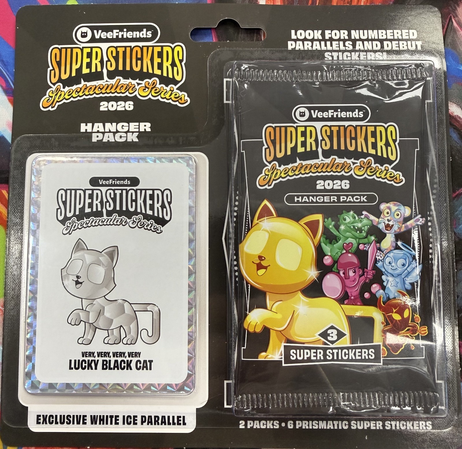 Veefriends Super Stickers Spectacular Series Lucky Black Cat WHITE ICE Promo-S