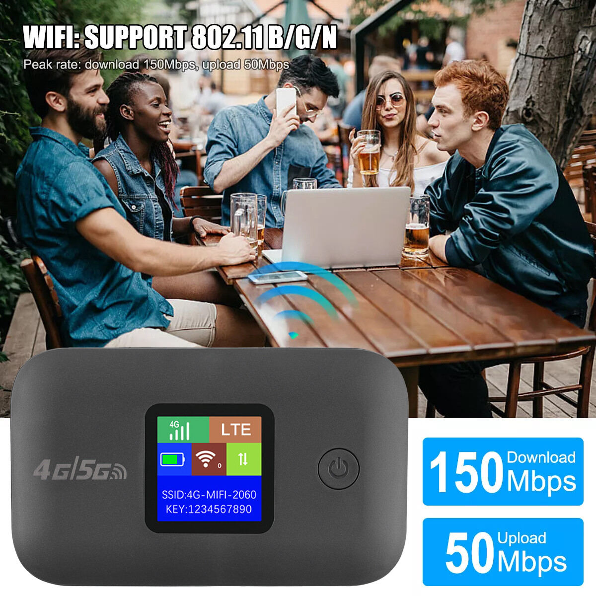 UNLOCKED Mobile Wifi 5G 4G SMART WIFI BOX Portable Modem Mifi Hotspot 150Mbps