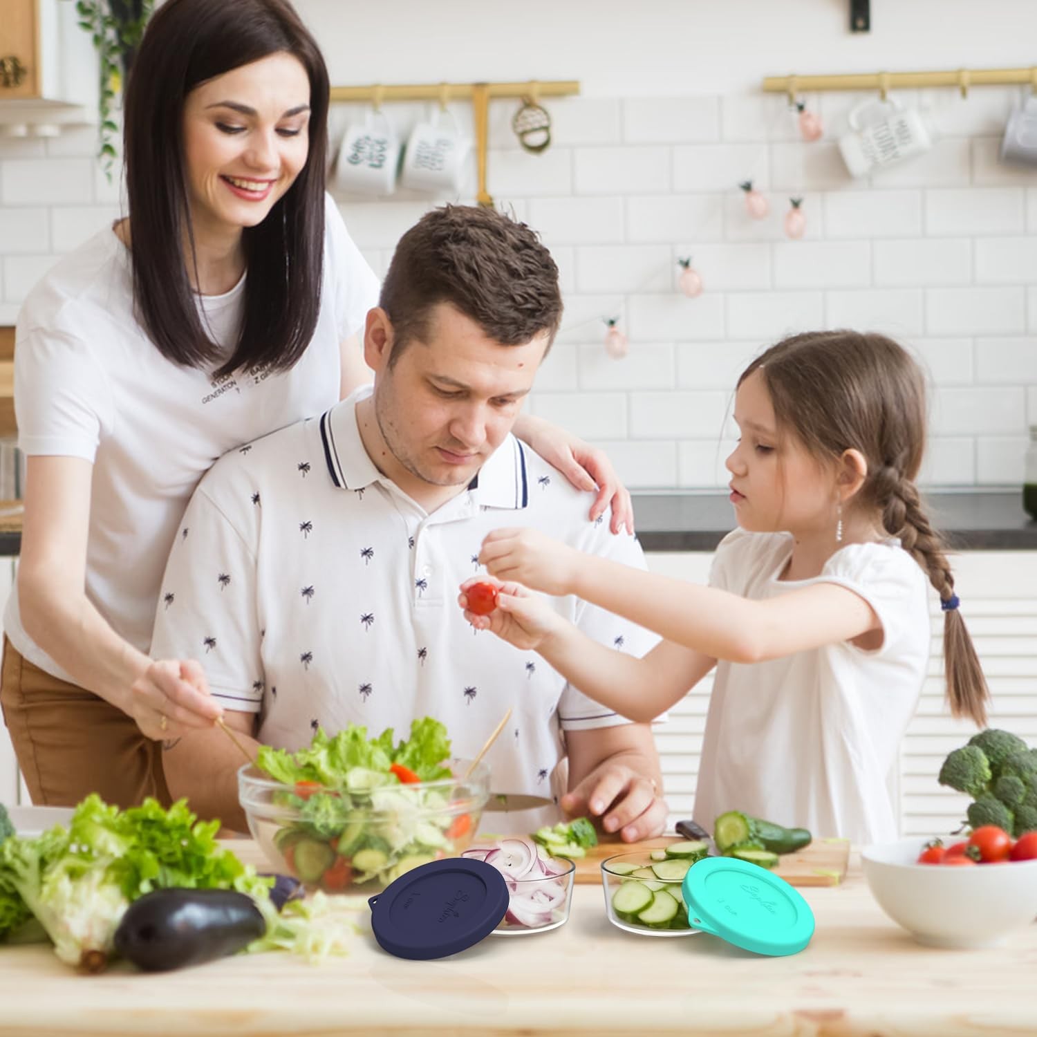 1 Cup Round Silicone Storage Cover Lids Replacement for Anchor Hocking and Pyrex