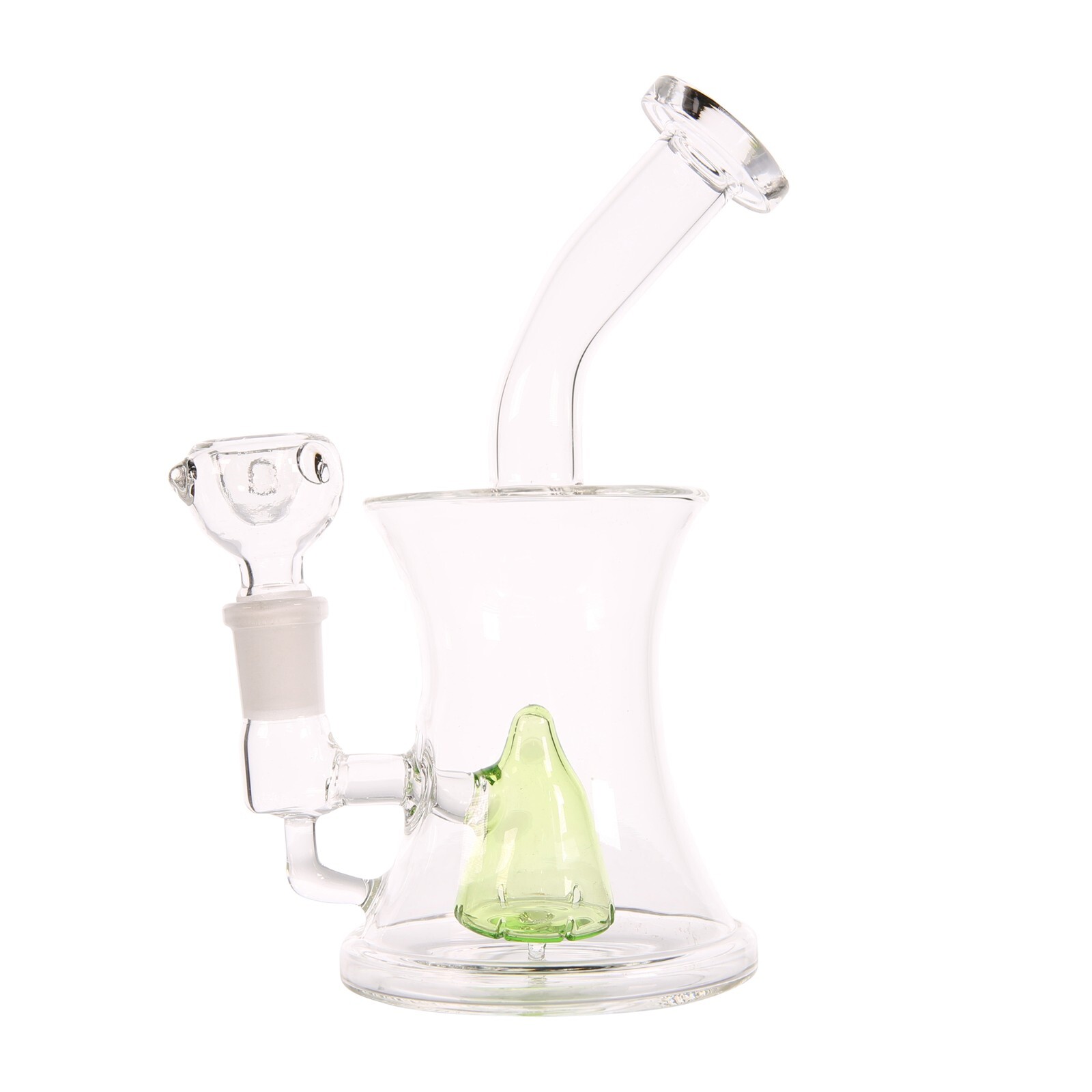 6.75" Slime Green Glass Cone Perc Bong Portable Water Pipe Smoking + 14mm Bowl