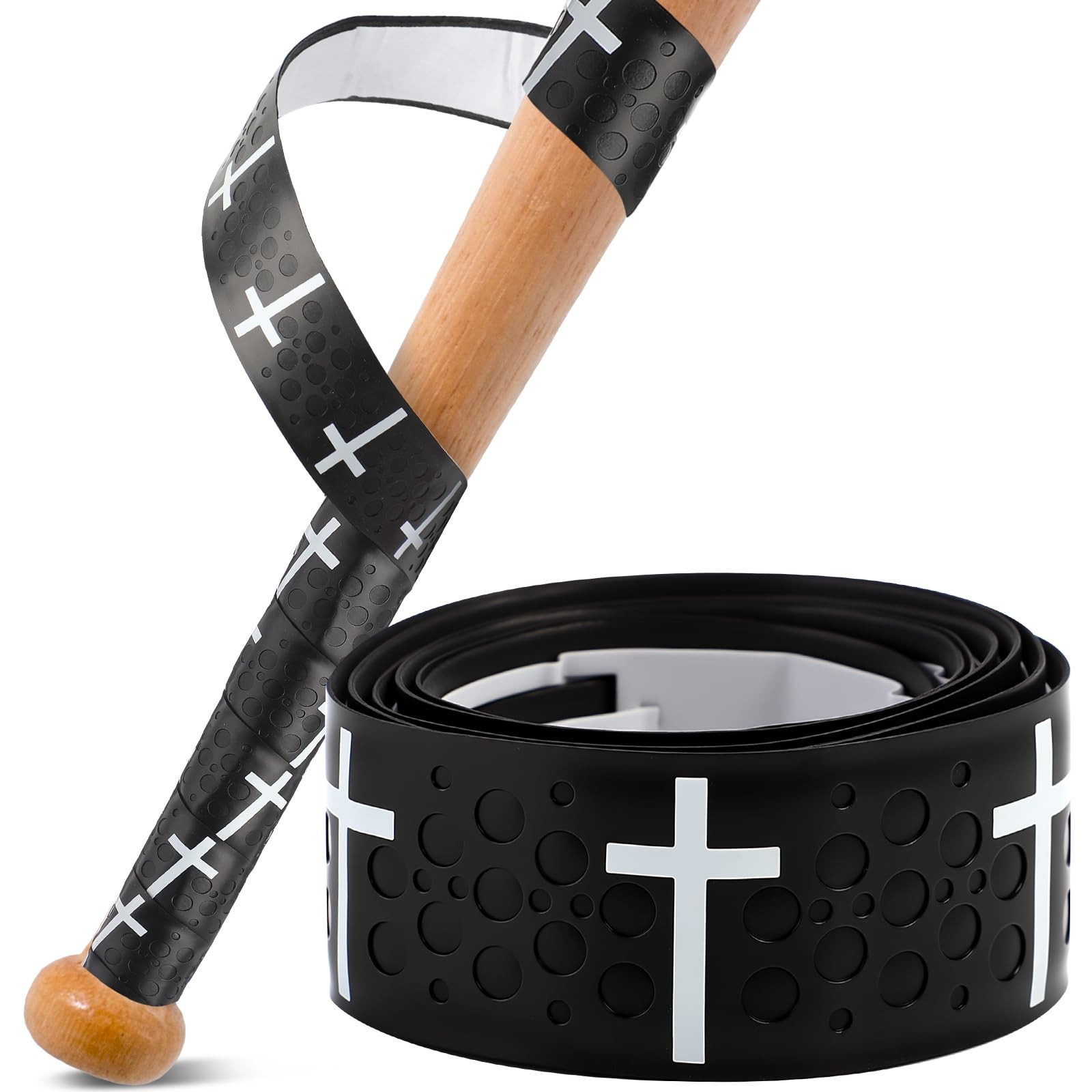Cross Baseball Bat Grip Tape 1.75mm Precut - Full Adhesive 40", Black