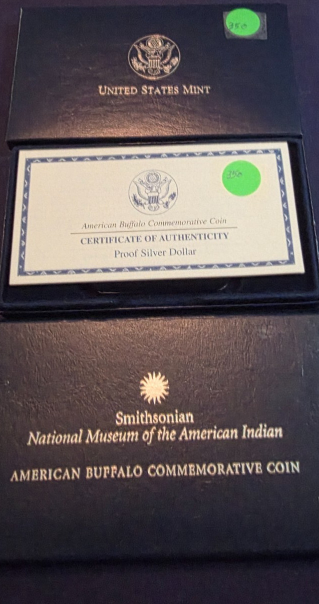 2001 American Buffalo Commemorative Silver Dollar, 1 Coin Set Original Box + COA